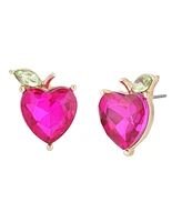 Betsey Johnson Faux Stone Straight Apple Stud Earrings
