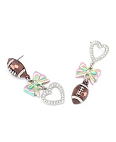 Betsey Johnson Faux Stone Kick Off Football Mismatch Earrings