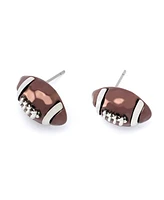 Betsey Johnson Faux Stone Brown Kick Off Football Stud Earrings