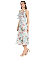 R & M Richards Women's Floral-Print Sleeveless Dress