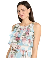 R & M Richards Women's Floral-Print Sleeveless Dress