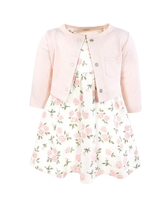 Hudson Baby Toddler Girls Cotton Dress and Cardigan Set
