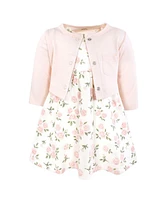 Hudson Baby Toddler Girls Cotton Dress and Cardigan Set