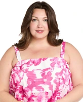 R & M Richards Plus Printed Sleeveless Maxi Dress