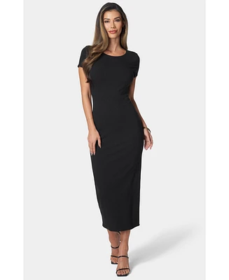 Bebe Women's Rib Maxi T-Shirt Dress