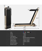 2.25HP 2 in 1 Folding Treadmill with App Speaker Remote Control