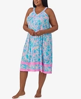 Ellen Tracy Plus Sleeveless Midi Nightgown