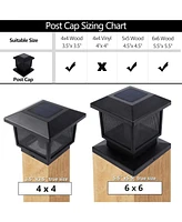 2-Pack Waterproof Flame Solar Post Lights