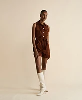 Furniq Uk Women's Suede Romper