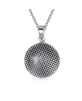 Bling Jewelry Scorpio Zodiac Sign Round Medallion Pendant Necklace Sterling Silver