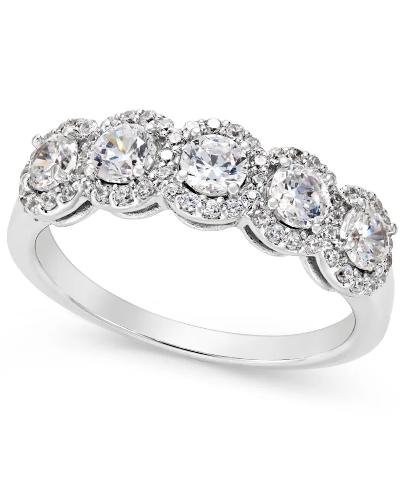 Five-Stone Diamond Band (1 ct. t.w.) in 14k White Gold