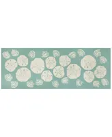 Liora Manne Front Porch Indoor Outdoor Shell Toss Aqua Area Rug