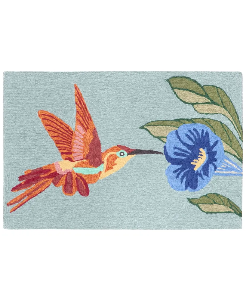 Liora Manne Front Porch Indoor/Outdoor Hummingbird Sky 2'6'' x 4' Area Rug