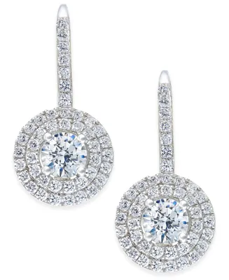 Arabella Cubic Zirconia Circle Cluster Drop Earrings in Sterling Silver, Created for Macy's
