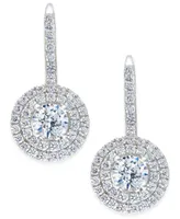 Arabella Cubic Zirconia Circle Cluster Drop Earrings in Sterling Silver, Created for Macy's