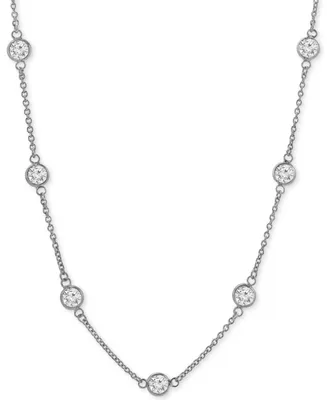 Giani Bernini Cubic Zirconia Bezel-Set Necklace 18k Gold-Plated Sterling Silver & Silver, 16" + 2" Extender, Created for Macy's