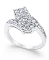 Diamond Bypass Ring (1 ct. t.w.) in 14k White Gold