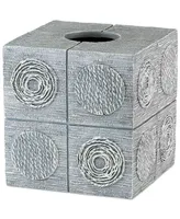 Avanti Galaxy Circle Shimmering Metallic Resin Tissue Box Cover