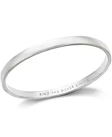 Kate Spade New York Silver-Tone "Find The Silver Lining" Message Bangle Bracelet - Silver