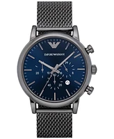 Emporio Armani Men's Chronograph Gunmetal Stainless Steel Mesh Bracelet Watch 46mm AR1979