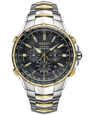 Seiko Men's Coutura Radio Sync Solar Chronograph Two-Tone Stainless Steel Bracelet Watch 45mm SSG010 - Two