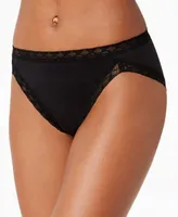 Natori Bliss Lace-Trim Cotton French-Cut Brief Underwear 152058