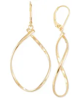 Italian Gold Polished Twist Illusion Drop Earrings in 14k Gold