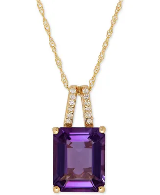Amethyst (2-9/10 ct. t.w.) and Diamond Accent Pendant Necklace in 14k Rose Gold