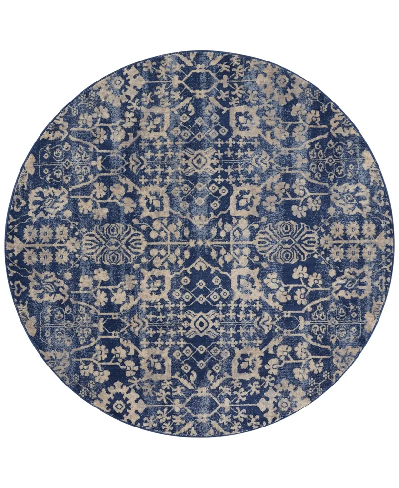 Closeout! Nourison Home Moraine MO757 Navy 5'6" Round Area Rug