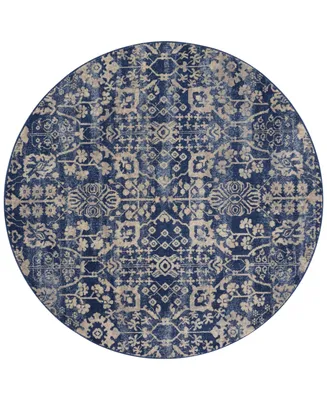 Closeout! Nourison Home Moraine MO757 Navy 5'6" Round Area Rug
