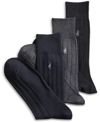 Polo Ralph Lauren Men's 3-Pk. Extended Size Cotton Rib Dress Socks