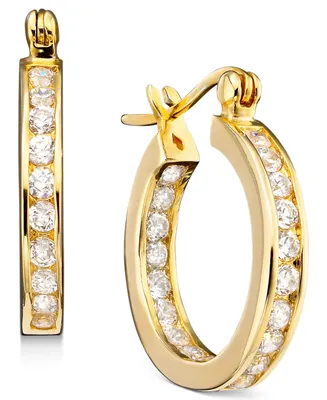Giani Bernini Small Cubic Zirconia Inside Out Hoop Earrings Sterling Silver, 0.75", Created for Macy's