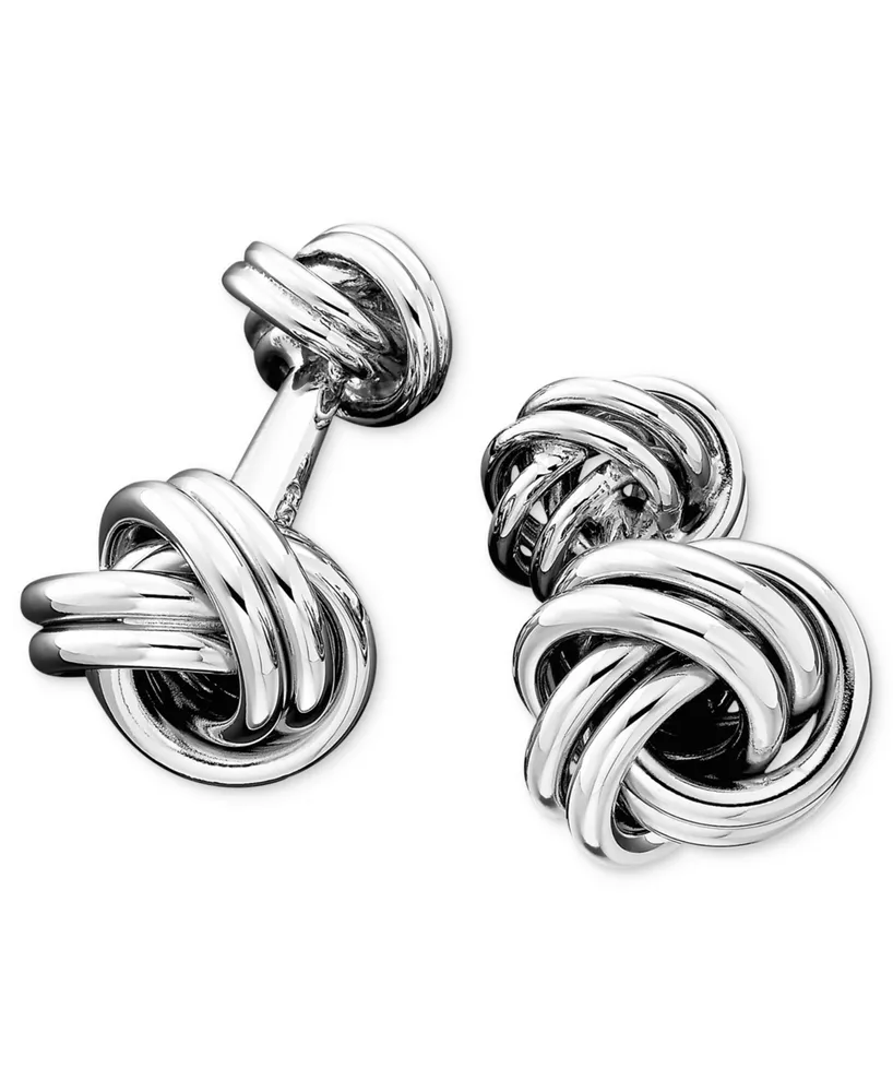 Men's Sterling Silver Love Knot Cuff Links