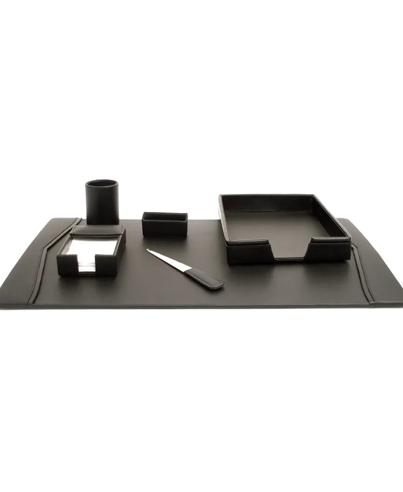 Bey-Berk Leather 6 Piece Desk Set