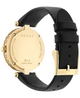 Gucci Women's Swiss Diamantissima Black Leather Strap Watch 32mm YA141404