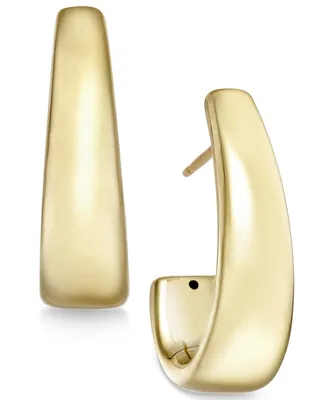 J-Hoop Earrings in 14k Gold