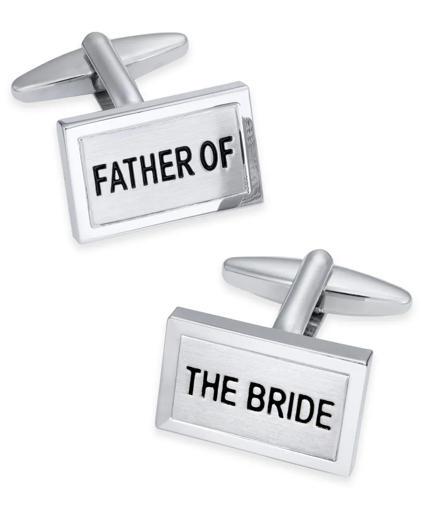 Sutton by Rhona Sutton Men's Silver-Tone Father of the Bride Cuff Links