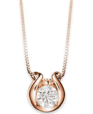 Sirena Bezel-Set Diamond (1/12 ct. t.w.) Pendant Necklace 14k Gold