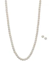 Cultured Freshwater Pearl (5mm) Necklace and Earring Set in Sterling Silver