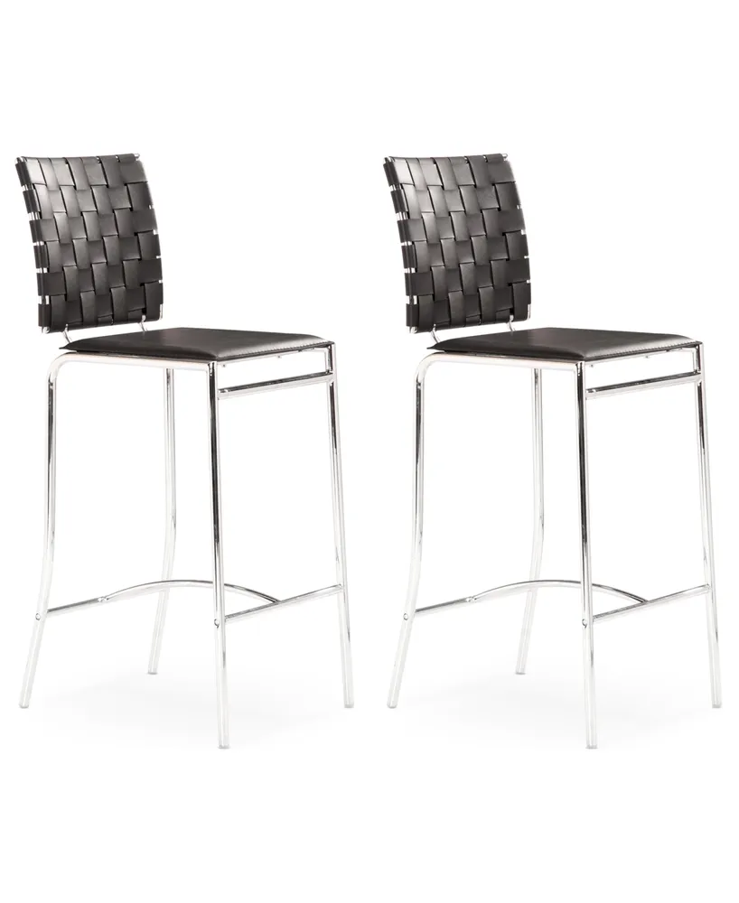 Zuo Criss Cross Counter Chair, Set of 2