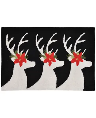 Liora Manne Front Porch Indoor/Outdoor Reindeer Black 2' x 3' Area Rug