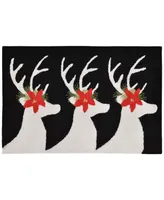 Liora Manne Front Porch Indoor/Outdoor Reindeer Black 2'6" x 4' Area Rug