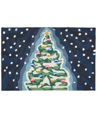 Liora Manne Front Porch Indoor/Outdoor Xmas Tree Midnight 2'6" x 4' Area Rug