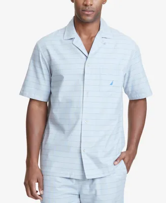 Nautica Men's Windowpane Plaid Cotton Pajama Shirt