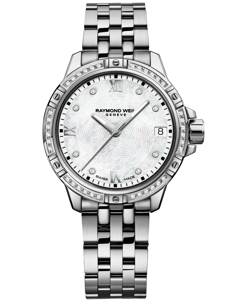 Raymond Weil Women's Swiss Tango Diamond-Accent Stainless Steel Bracelet Watch 30mm