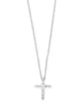 Pave Classica by Effy Diamond Cross Pendant Necklace (1/5 ct. t.w.) in 14k White Gold