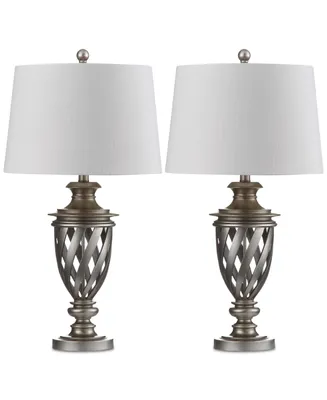 Safavieh Set of 2 Byron Urn Platinum-Tone Table Lamps