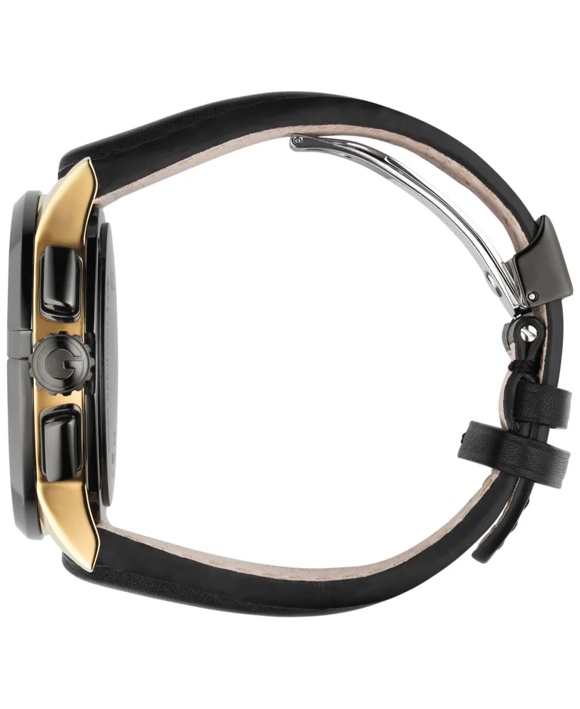 Gucci Unisex Swiss G-Chrono Xl Black Leather Strap Watch 44mm YA101203