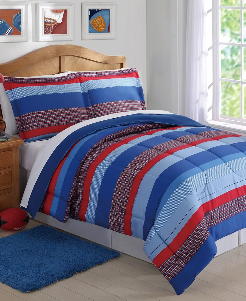 My World Sebastian Reversible 3-Pc. Stripe Full/Queen Comforter Set