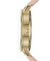 kate spade new york Women's Grand Metro Vachetta Leather Strap Watch 38mm